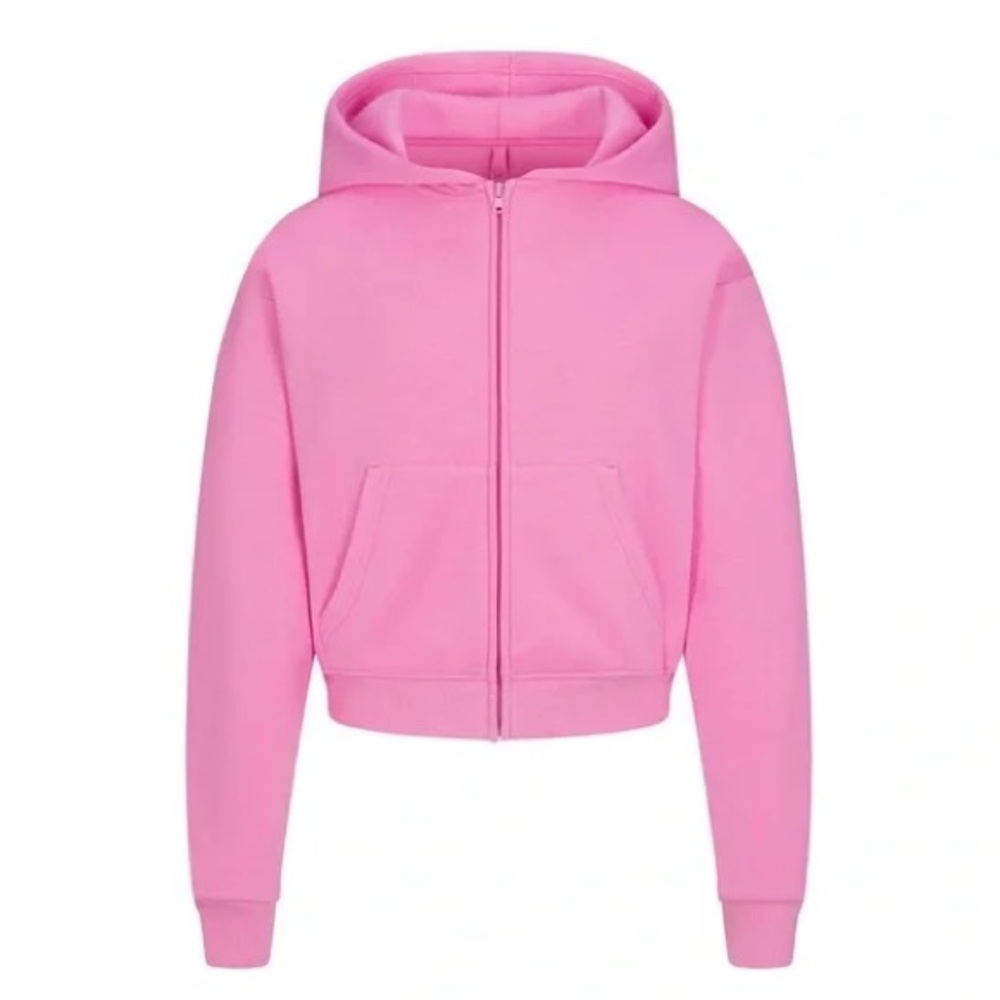 💖Skims Cotton Fleece Zip Up Hoodie - Bubble Gum 💖